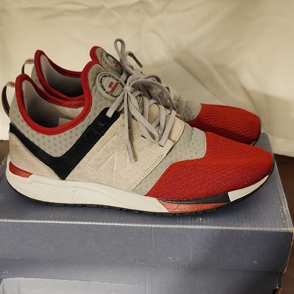 New Balance Red and Gray Athletic Sneakers